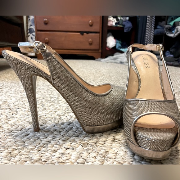 Guess 5 inch stiletto peep toe slingback pumps Size 7.5 us - Picture 1 of 4